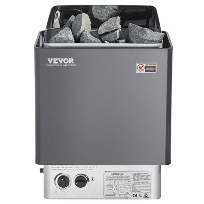 VEVOR Sauna Heater, 3KW 220V Electric Sauna Stove, Steam Bath Sauna Heater with Built-In Controls, 3h Timer and Adjustable Temp for Max. 70-141 Cubic Feet, Home Hotel Spa Shower Use 