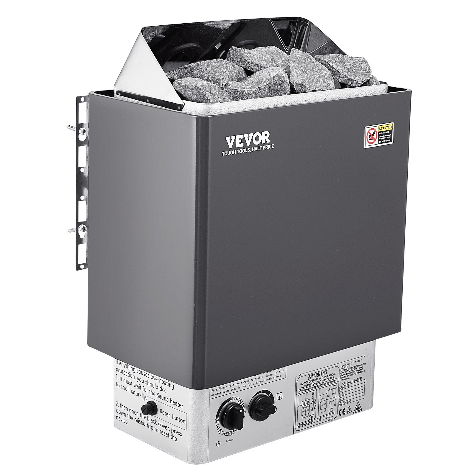 VEVOR Sauna Heater, 9KW 220V Electric Sauna Stove, Steam Bath Sauna Heater with Built-In Controls, 3h Timer and Adjustable Temp for Max. 317-459 Cubic Feet, Home Hotel Spa Shower Use 