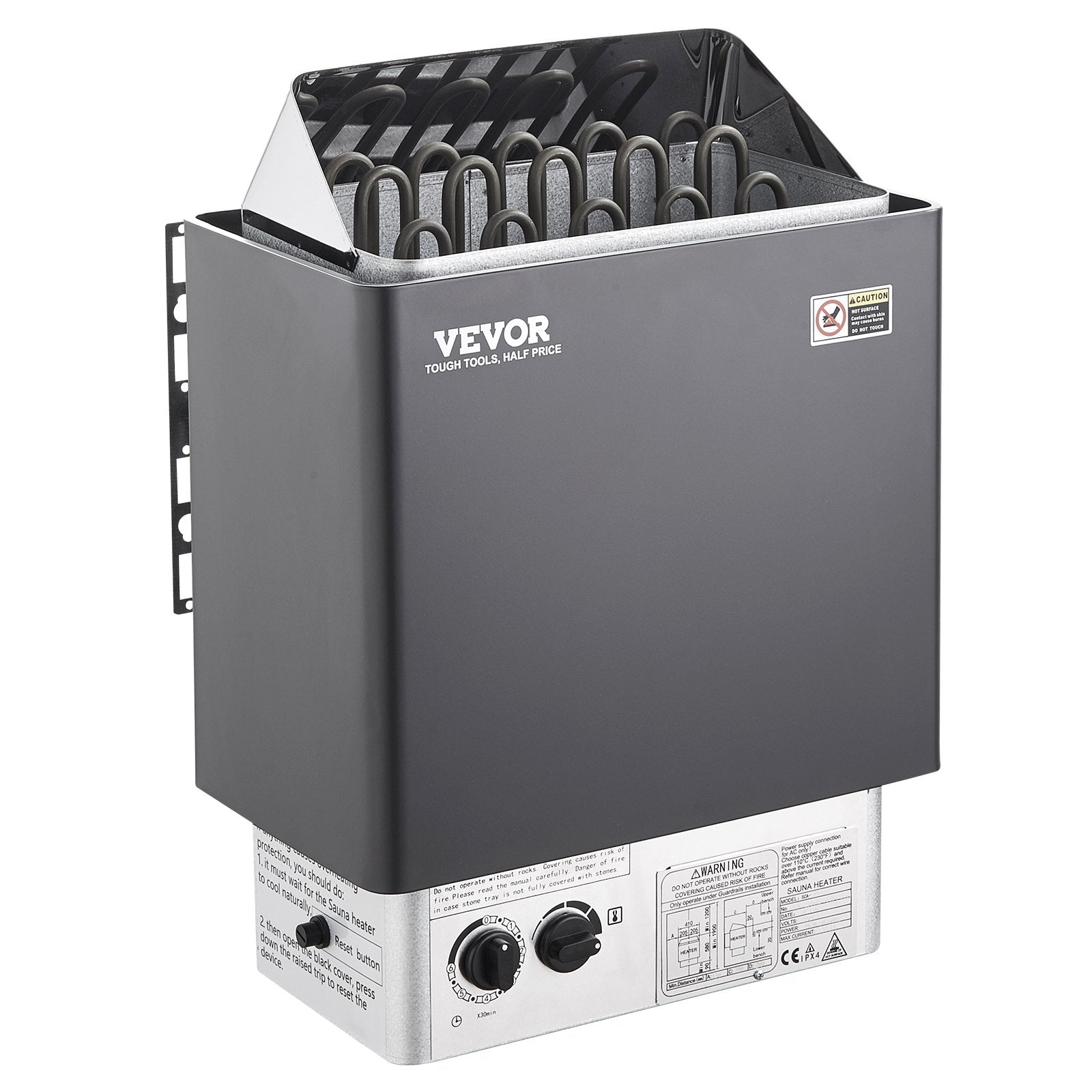 VEVOR Sauna Heater, 9KW 220V Electric Sauna Stove, Steam Bath Sauna Heater with Built-In Controls, 3h Timer and Adjustable Temp for Max. 317-459 Cubic Feet, Home Hotel Spa Shower Use 
