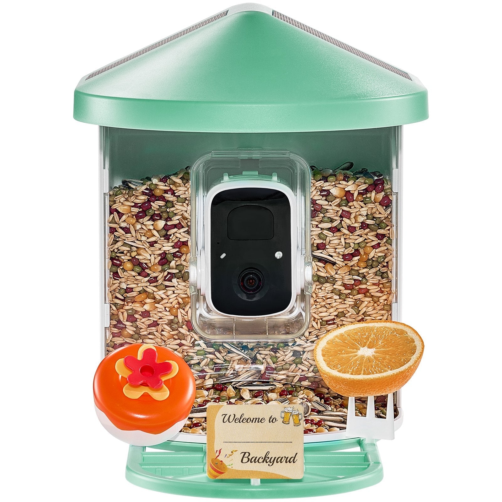 VEVOR Smart Bird Feeder with Camera AI Identify 10000+ Bird Specie Solar-Powered 