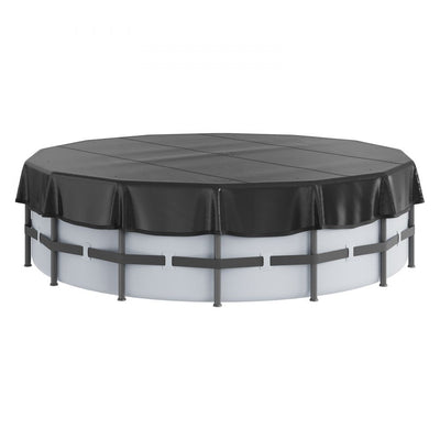 VEVOR 18 Ft Round Pool Cover, Solar Covers for Above Ground Pools, Safety Pool Cover with Drawstring Design, PVC Summer Pool Cover, Waterproof and Dustproof, Black 