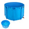 VEVOR Canvas Fish Pond Above Ground Fish Tank 448.8 Gal Round Koi Pond (Blue)