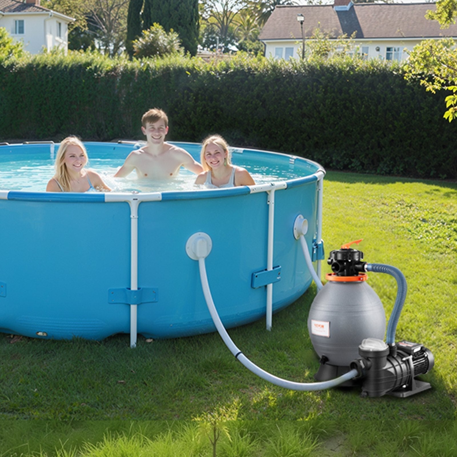 VEVOR 16 in Sand Filter Pump for Above Ground Swimming Pools 3/4 HP 3500 GPH 