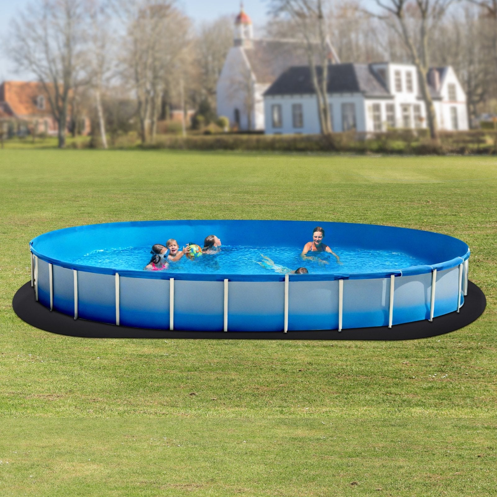 VEVOR 15x30 ft Oval Pool Liner Pad for Above Ground Pools Heavy Duty Pool Mat 
