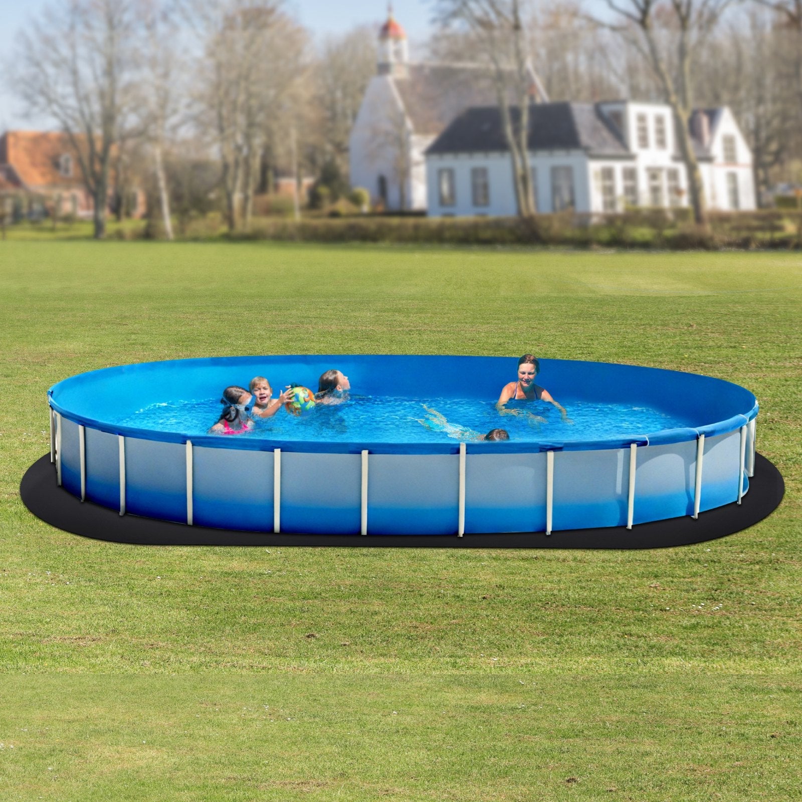 VEVOR 12x24 ft Oval Pool Liner Pad for Above Ground Pools Heavy Duty Pool Mat 