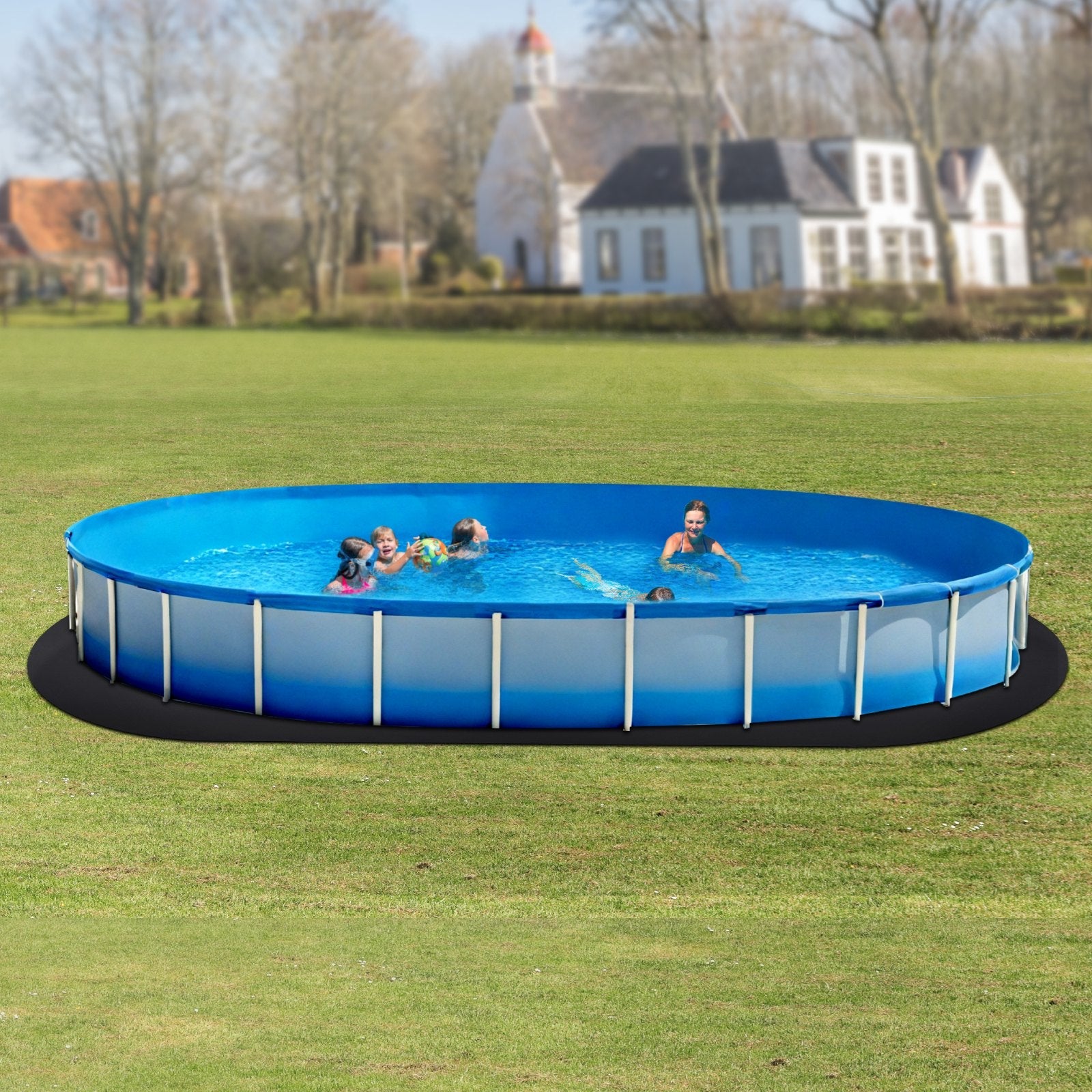 VEVOR 18x33 ft Oval Pool Liner Pad for Above Ground Pools Heavy Duty Pool Mat 