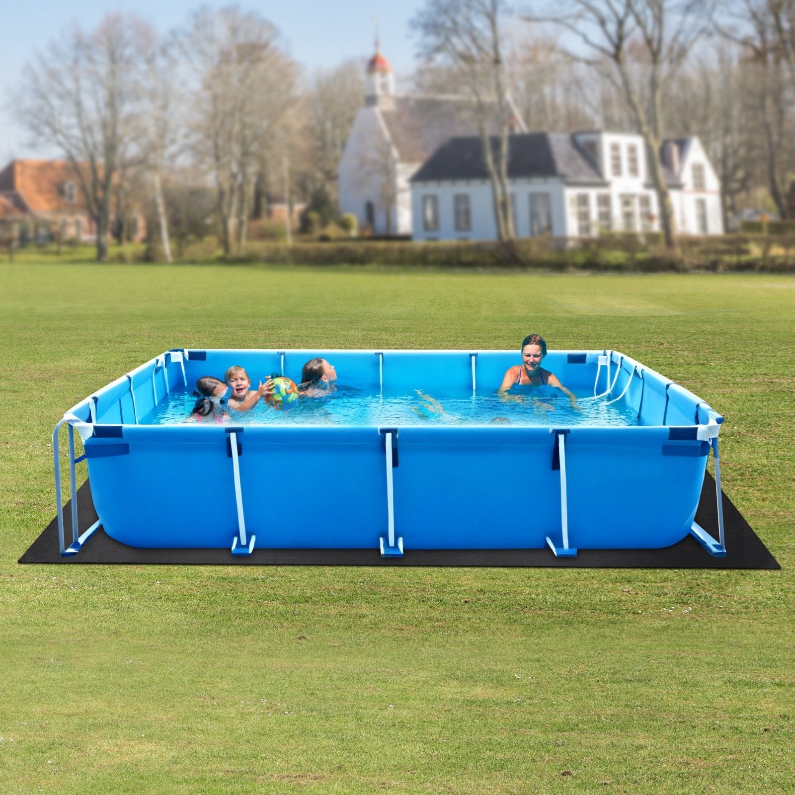 VEVOR 12x24ft Rectangle Pool Liner Pad Heavy Duty Pool Mat Prevent Punctures 