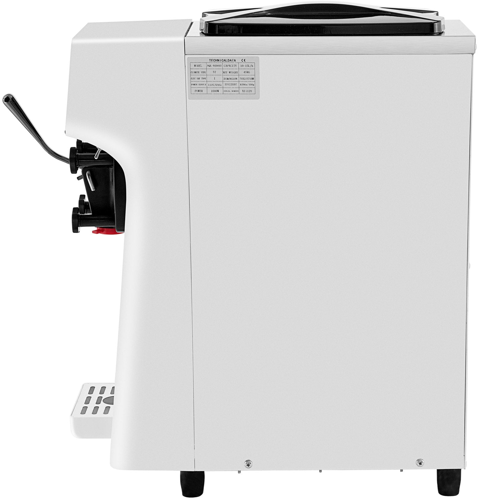 VEVOR Commercial Ice Cream Maker, 10-20L/H Yield, 1000W Countertop Soft Serve Machine with 4.5L Hopper 1.6L Cylinder Touch Screen Puffing Shortage Alarm, Frozen Yogurt Maker for Café Snack Bar, White 