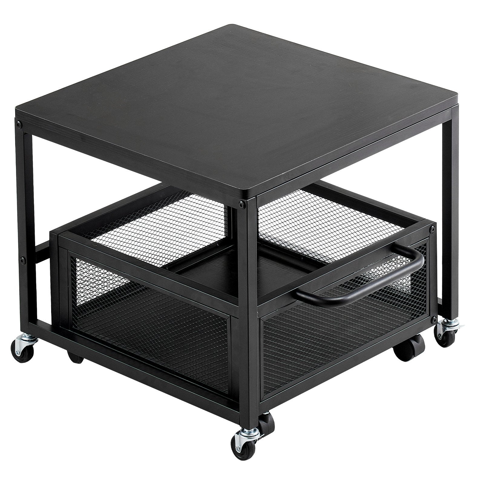 VEVOR Mini Fridge Stand 198lbs with Storage Storage Cart & Swivel Wheels Black 