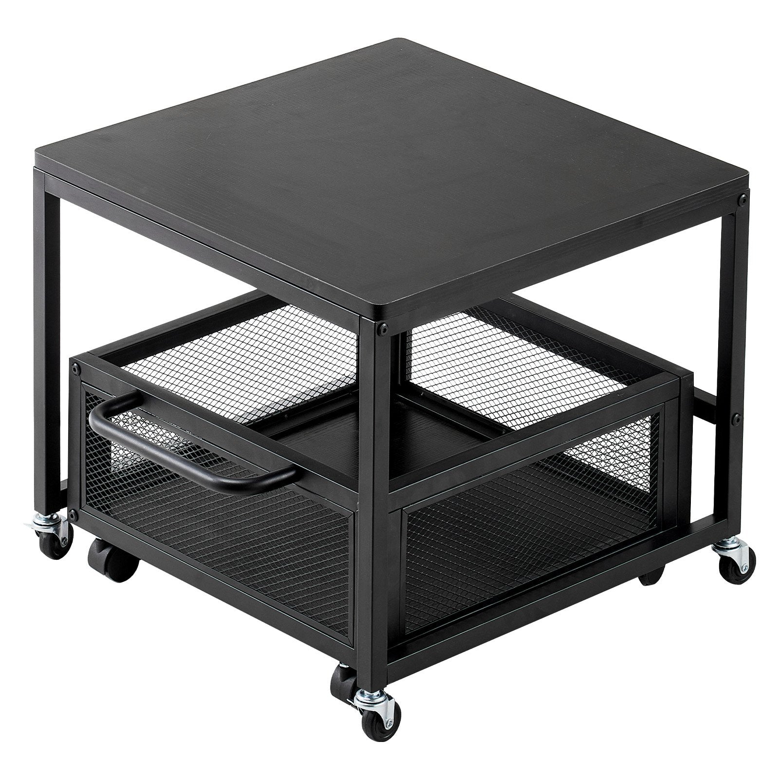 VEVOR Mini Fridge Stand 198lbs with Storage Storage Cart & Swivel Wheels Black 
