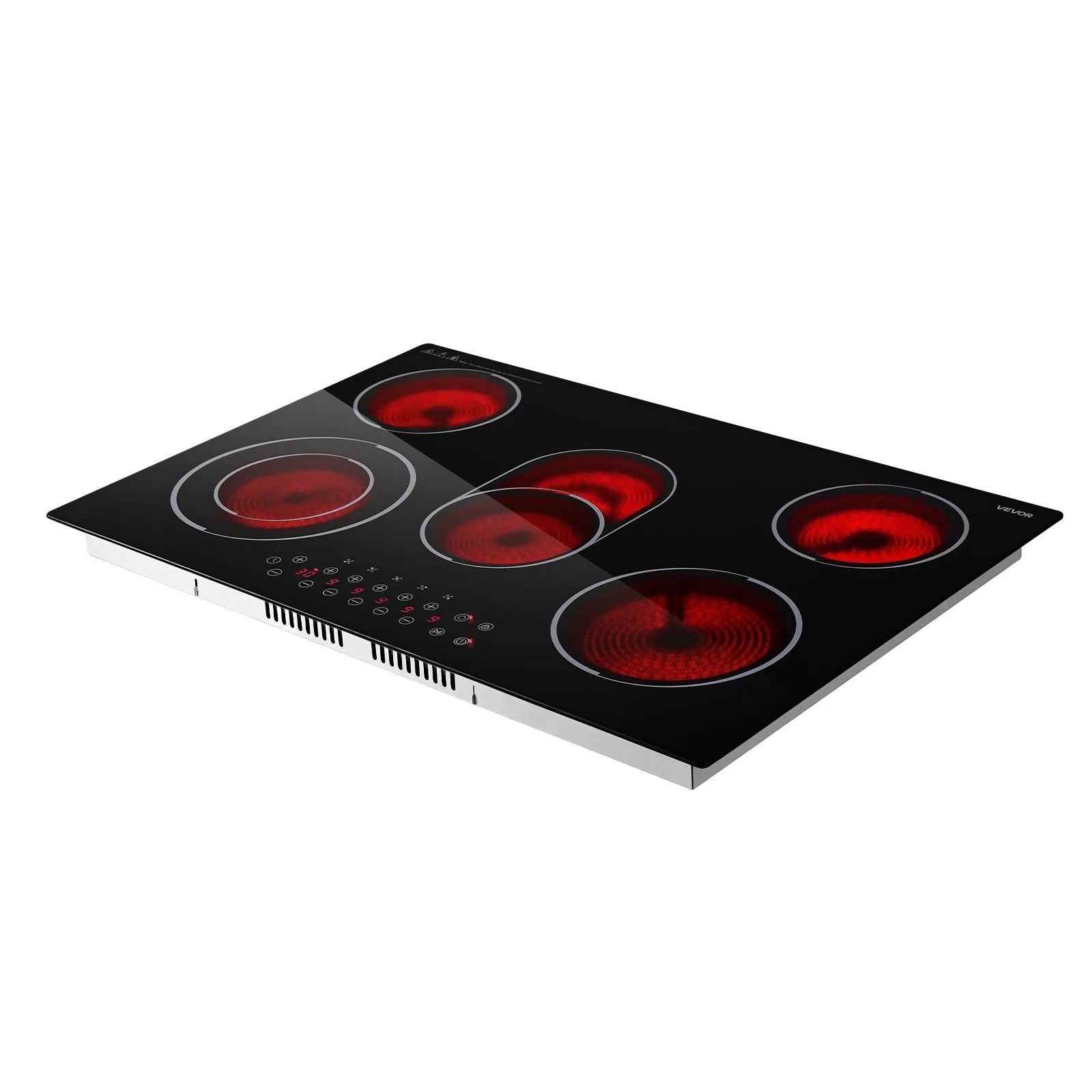 30-Inch Built-In Electric Ceramic Cooktop, 5 Burners, 8900W, Touch Control, 220–240V