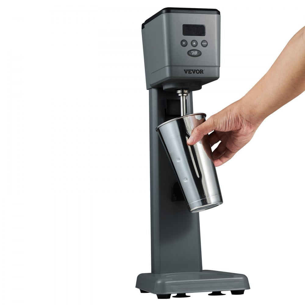 VEVOR Milkshake Maker, 375W Electric Milkshake Machine, Single Head Drink Mixer Blender Machine, LED Intelligent Microswitch, 3-Speed Milkshake Mixer with 820 ml Stainless Steel Cup 