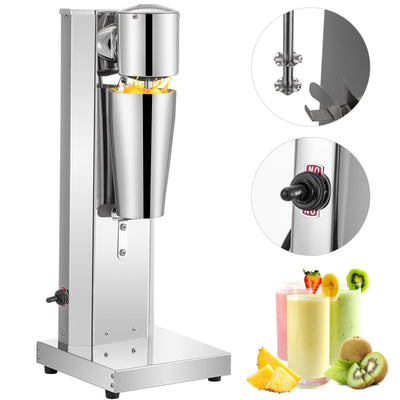 VEVOR Milkshake Maker Kit, Stainless Steel Electric Milkshake Maker, 180W Milkshake Machine, Single Head Classic Milkshake Maker with 800ml Cup, Silver Milkshake Maker Machine, 2 Speed Adjustable 