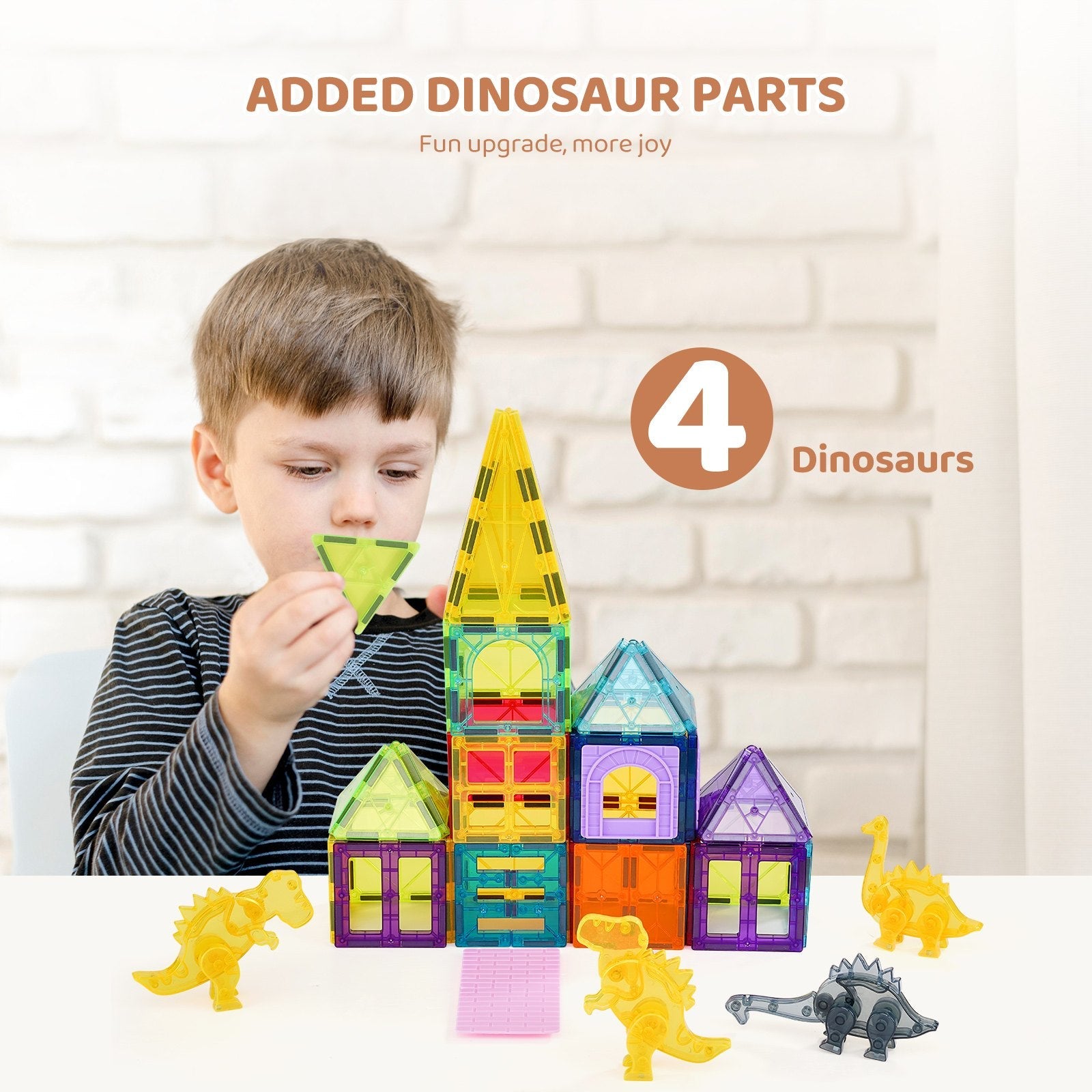 VEVOR Magnetic Tiles Magnetic Building Toy 56 PCS Magnet Blocks for Kids 3D Set 