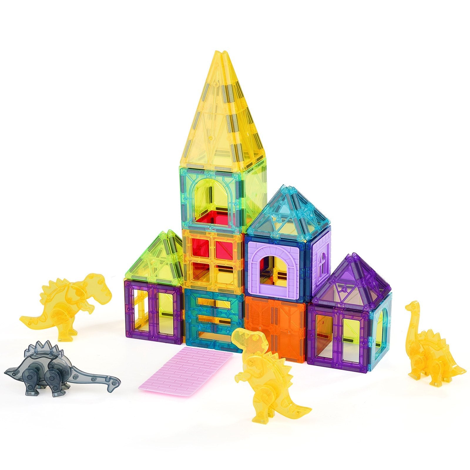 VEVOR Magnetic Tiles Magnetic Building Toy 56 PCS Magnet Blocks for Kids 3D Set 