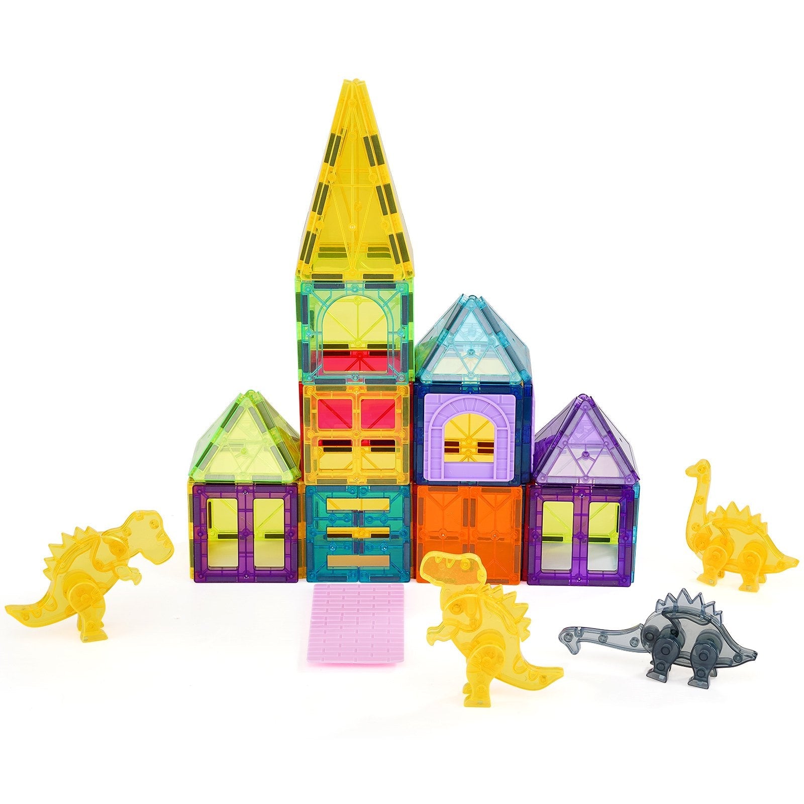 VEVOR Magnetic Tiles Magnetic Building Toy 56 PCS Magnet Blocks for Kids 3D Set 