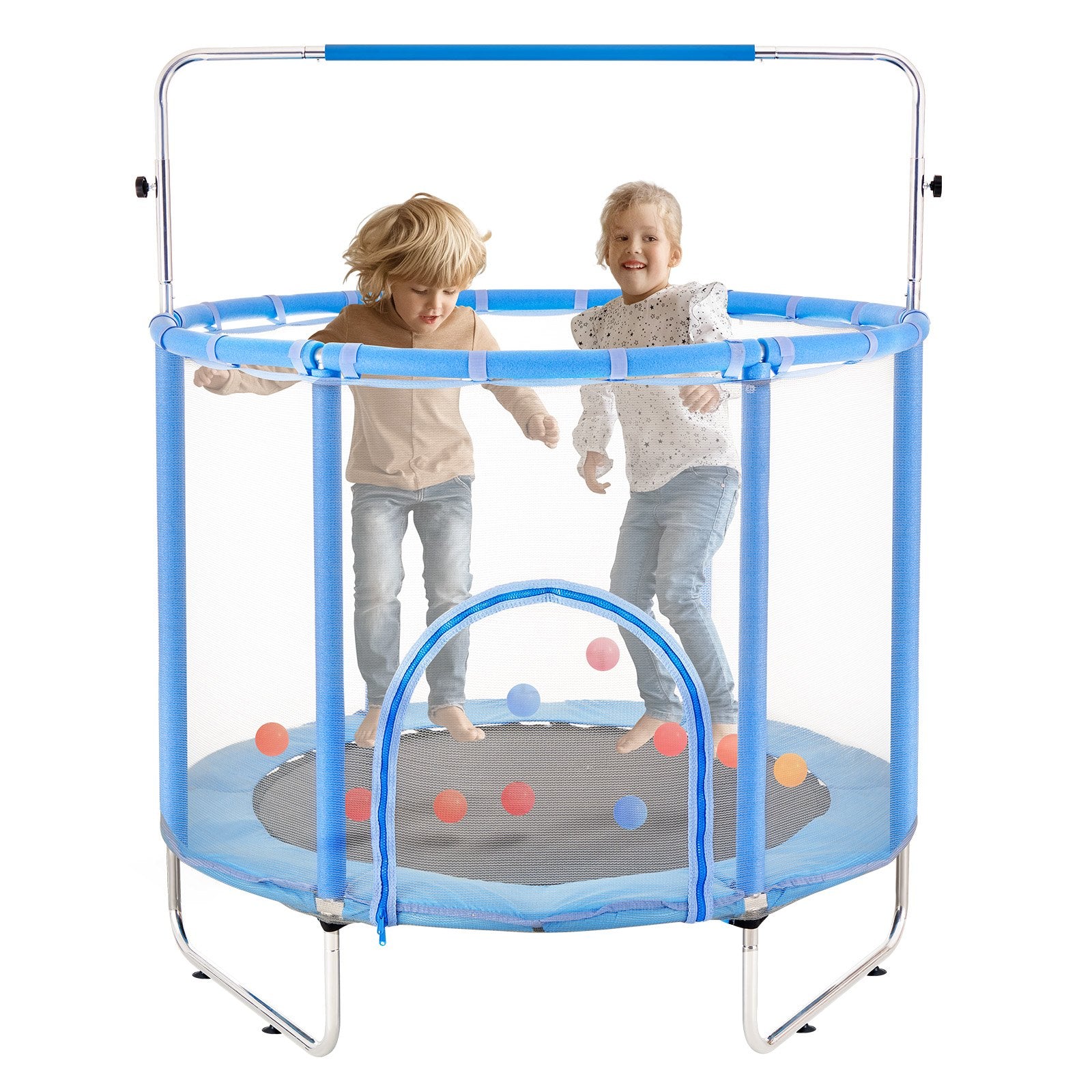 VEVOR 55" Trampoline for Kids Mini Toddler Trampoline with Net Indoor Outdoor 