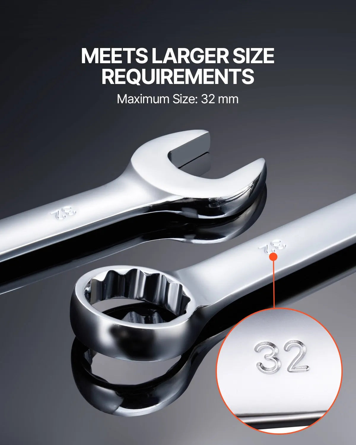 VEVOR Combination Wrench Set 25-Piece Metric 6 mm to 32 mm with Roll-up Pouch