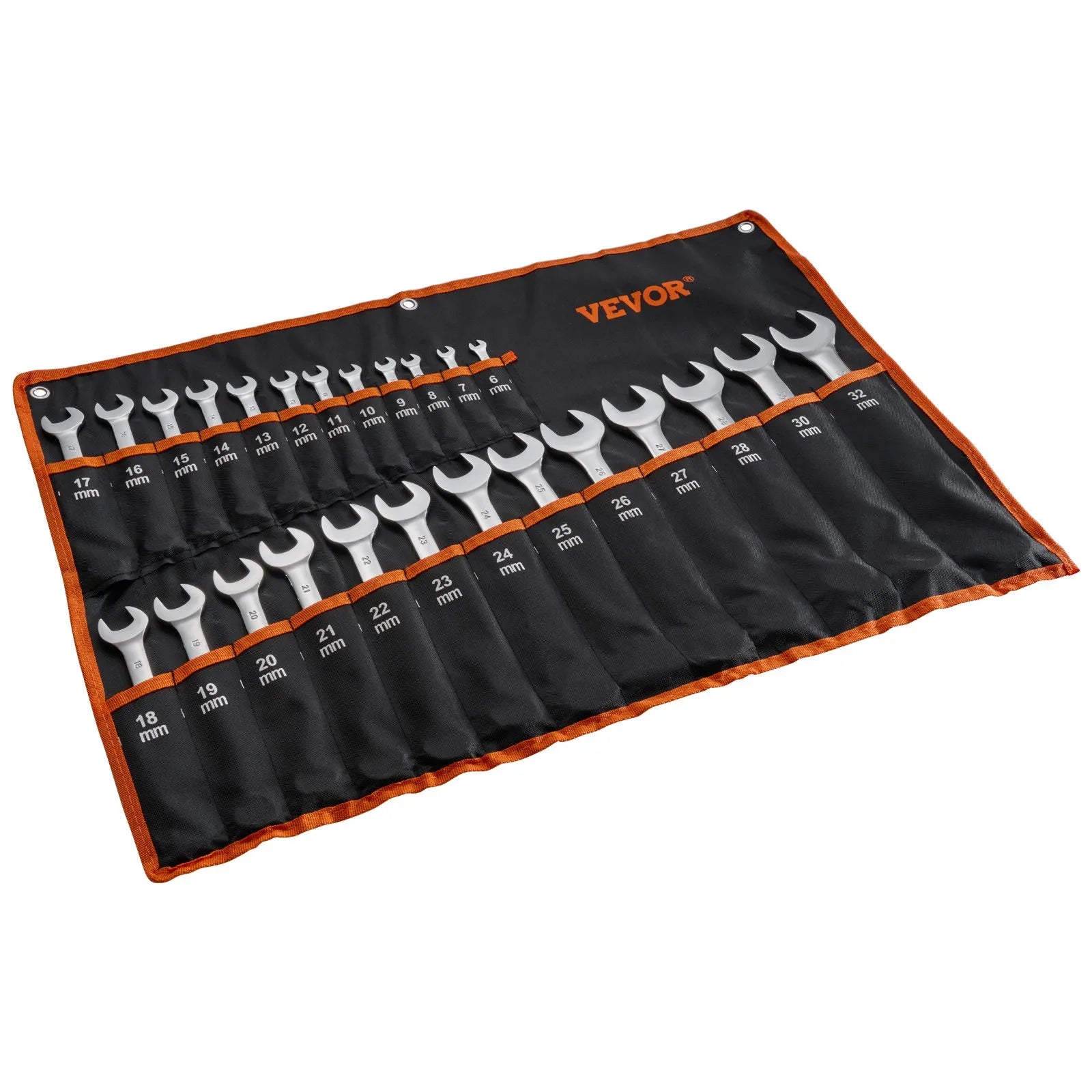 VEVOR Combination Wrench Set 25-Piece Metric 6 mm to 32 mm with Roll-up Pouch