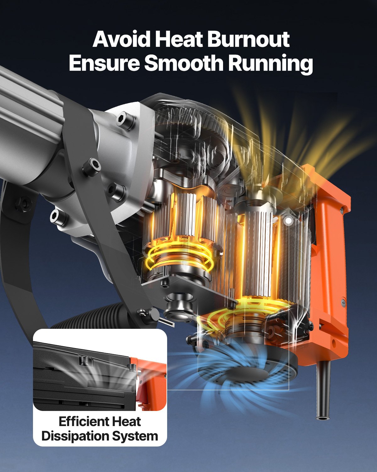 VEVOR Demolition Jack Hammer, 2200W Electric Jackhammer Heavy Duty, 1350 BPM Concrete Breaker 6pcs Chisels Bit Chipping with Case, Black 