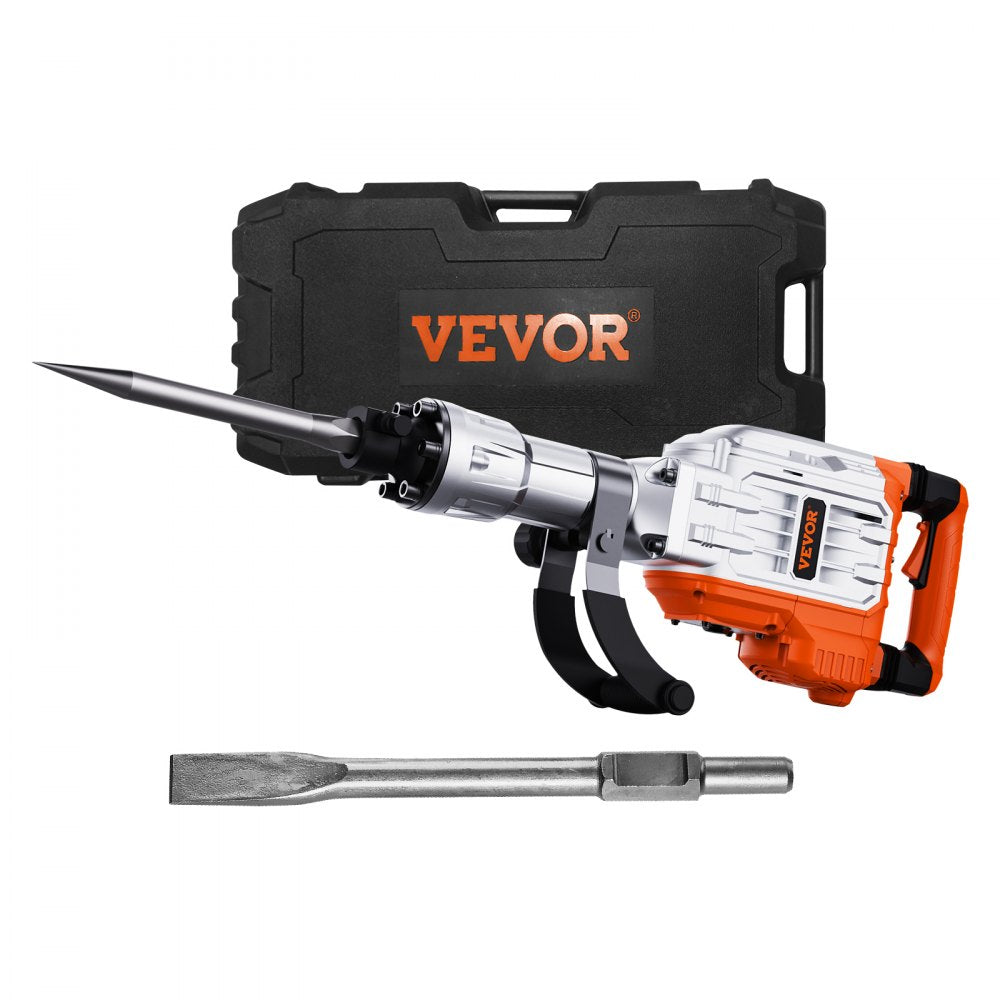 VEVOR Demolition Jack Hammer Concrete Breaker 3500W Electric Hammer 2 Chisel Bits 