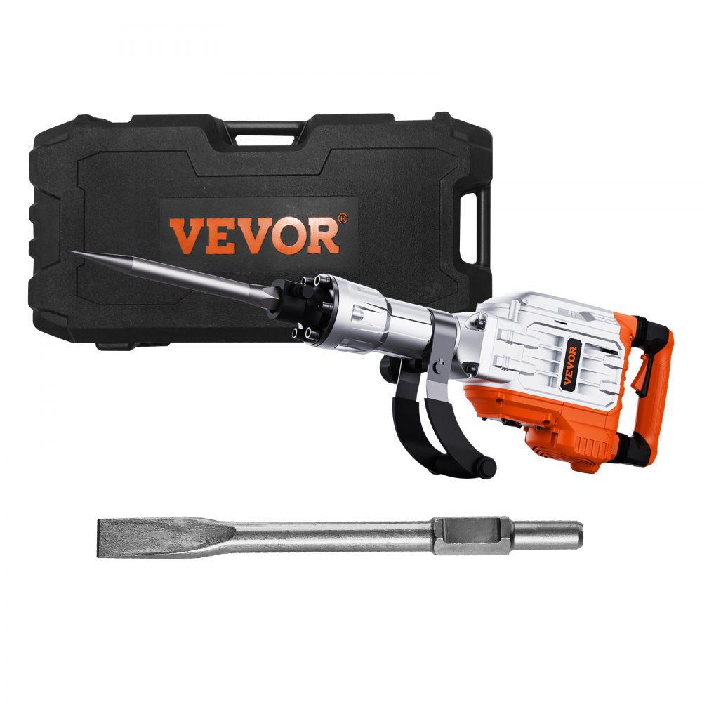 VEVOR Demolition Jack Hammer Concrete Breaker 3500W Electric Hammer 2 Chisel Bits 