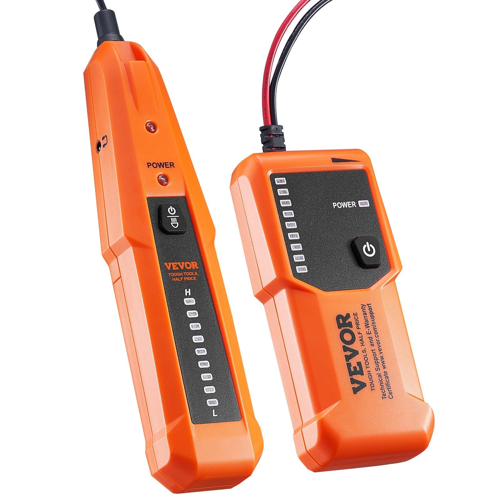 VEVOR Underground Cable Locator, 3 FT Max. Detection Depth, Wire Tracer Break Detector Finder with Earphone, 1000 FT Max.Detection Length Cable Tester for Pet Fence Buried Sprinkler Valve Irrigation 