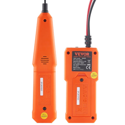 VEVOR Underground Cable Locator, 3 FT Max. Detection Depth, Wire Tracer Break Detector Finder with Earphone, 1000 FT Max.Detection Length Cable Tester for Pet Fence Buried Sprinkler Valve Irrigation 