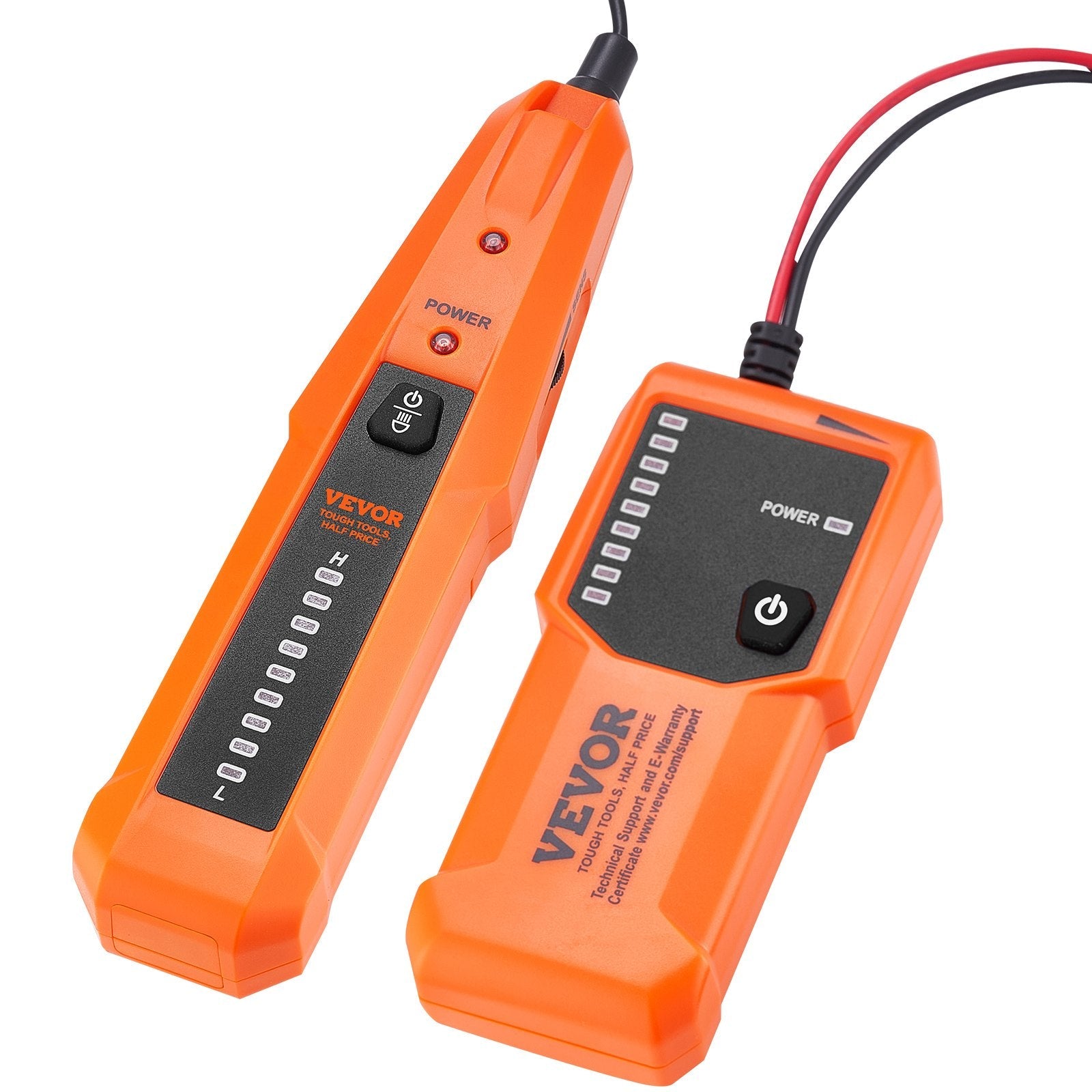 VEVOR Underground Cable Locator, 3 FT Max. Detection Depth, Wire Tracer Break Detector Finder with Earphone, 1000 FT Max.Detection Length Cable Tester for Pet Fence Buried Sprinkler Valve Irrigation 