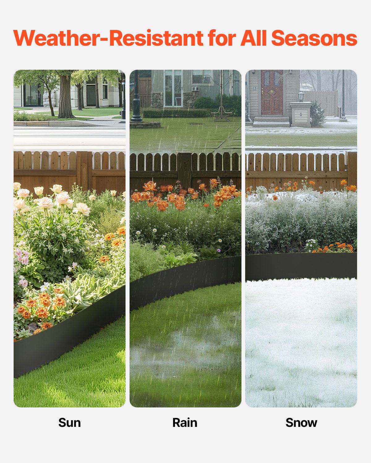 VEVOR Steel Landscape Edging 4 Packs 40 x 6 in Rust-Resistant Pathway Divider 