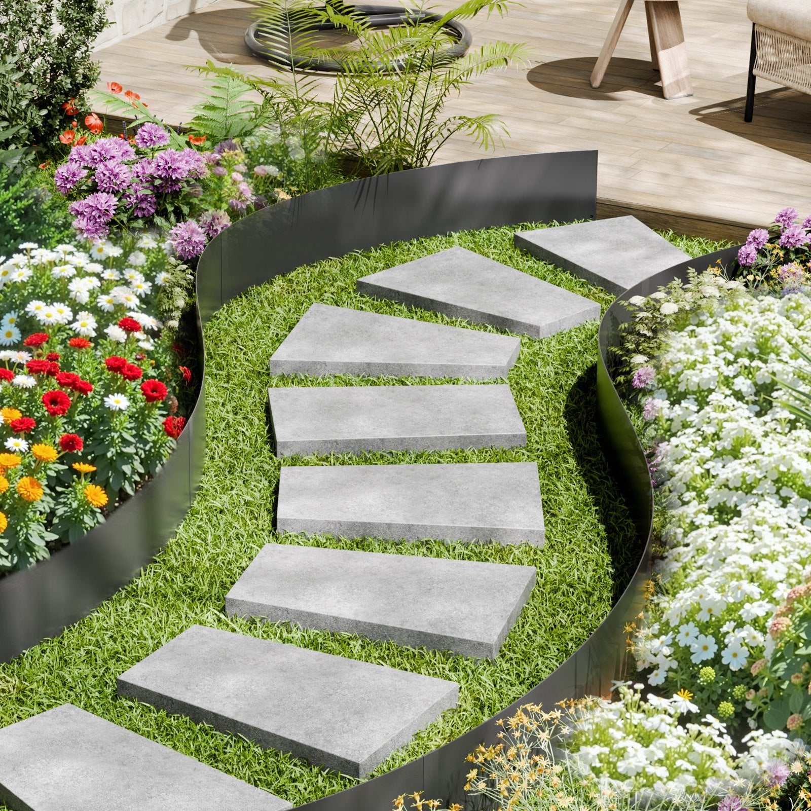 VEVOR Steel Landscape Edging 4 Packs 40 x 12in Rust-Resistant Pathway Divider 