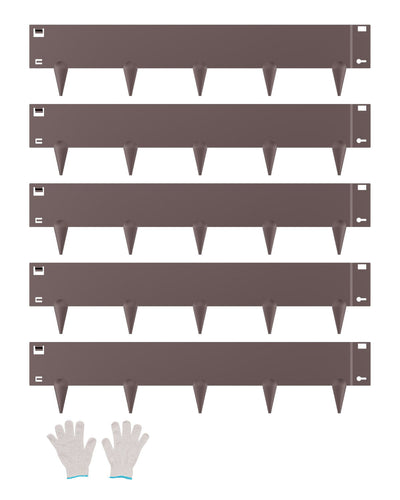 VEVOR Steel Landscape Edging 5 Packs 39 x 5in Rust-Resistant for Yard Brown 