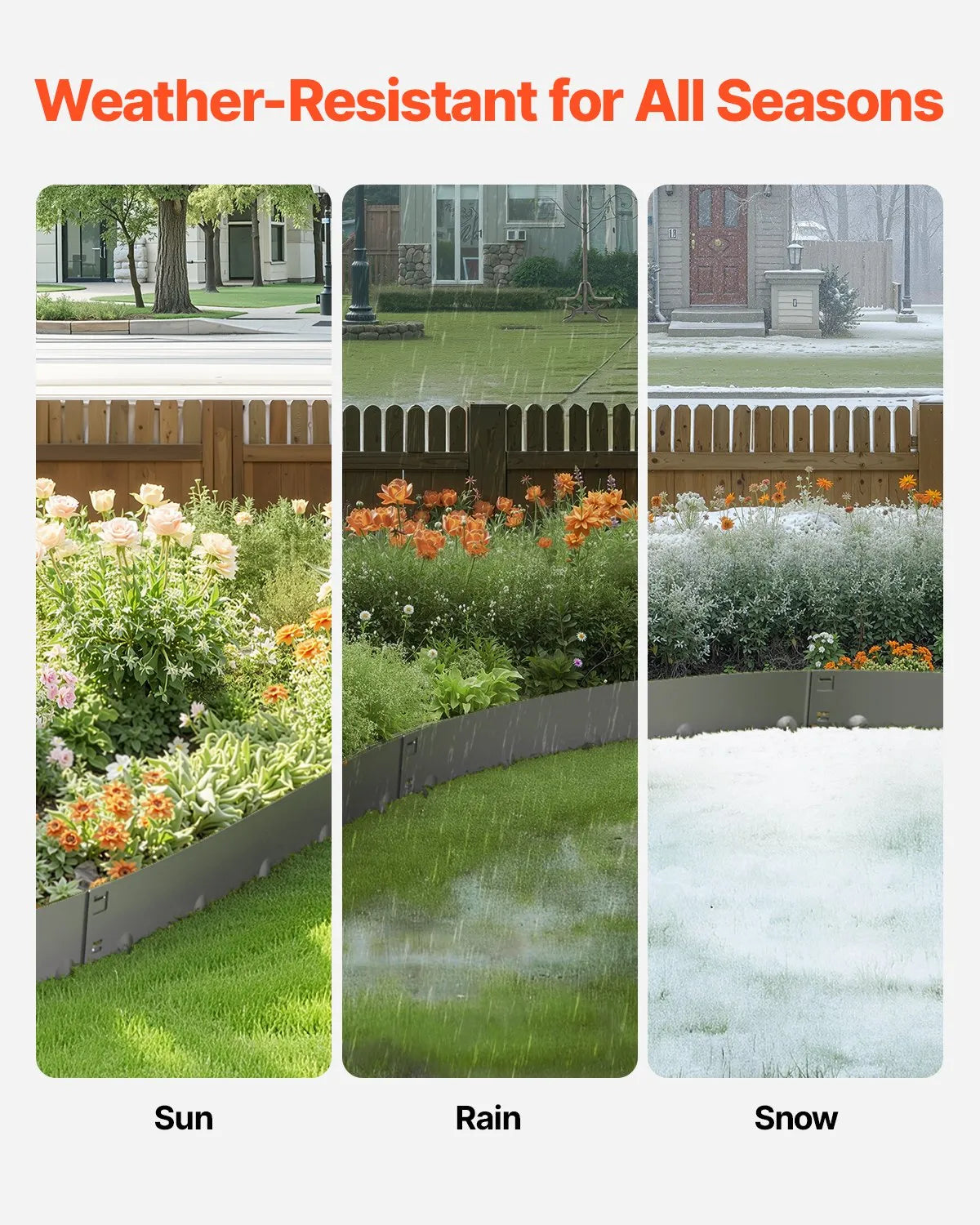 VEVOR Steel Landscape Edging 5 Packs 39 x 4in Rust-Resistant for Yard Dark Gray