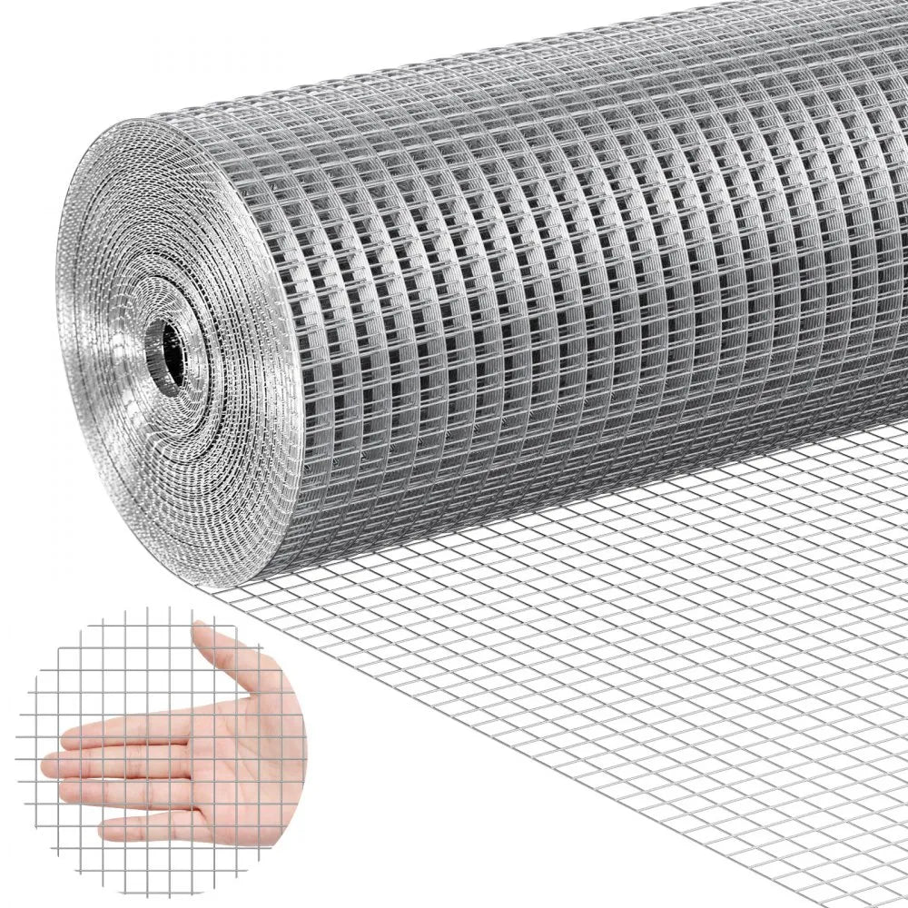 VEVOR Hardware Cloth, 1/4 inch 36in x 50 ft 23 Gauge, Hot Dipped Galvanized Wire Mesh Roll, Chicken Wire Fencing, Wire Mesh for Rabbit Cages, Garden, Small Rodents