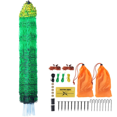 VEVOR Electric Fence Netting, 42" H x 164' L, PE Net Fencing with Posts & Double-Spiked Stakes, Utility Portable Mesh for Goats, Sheep, Lambs, Deer, Hogs, Dogs, Used in Backyards, Farms, and Ranches 