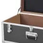 Set of 2 Decorative Storage Trunks with Locks, Casters & Wooden Construction, Gray