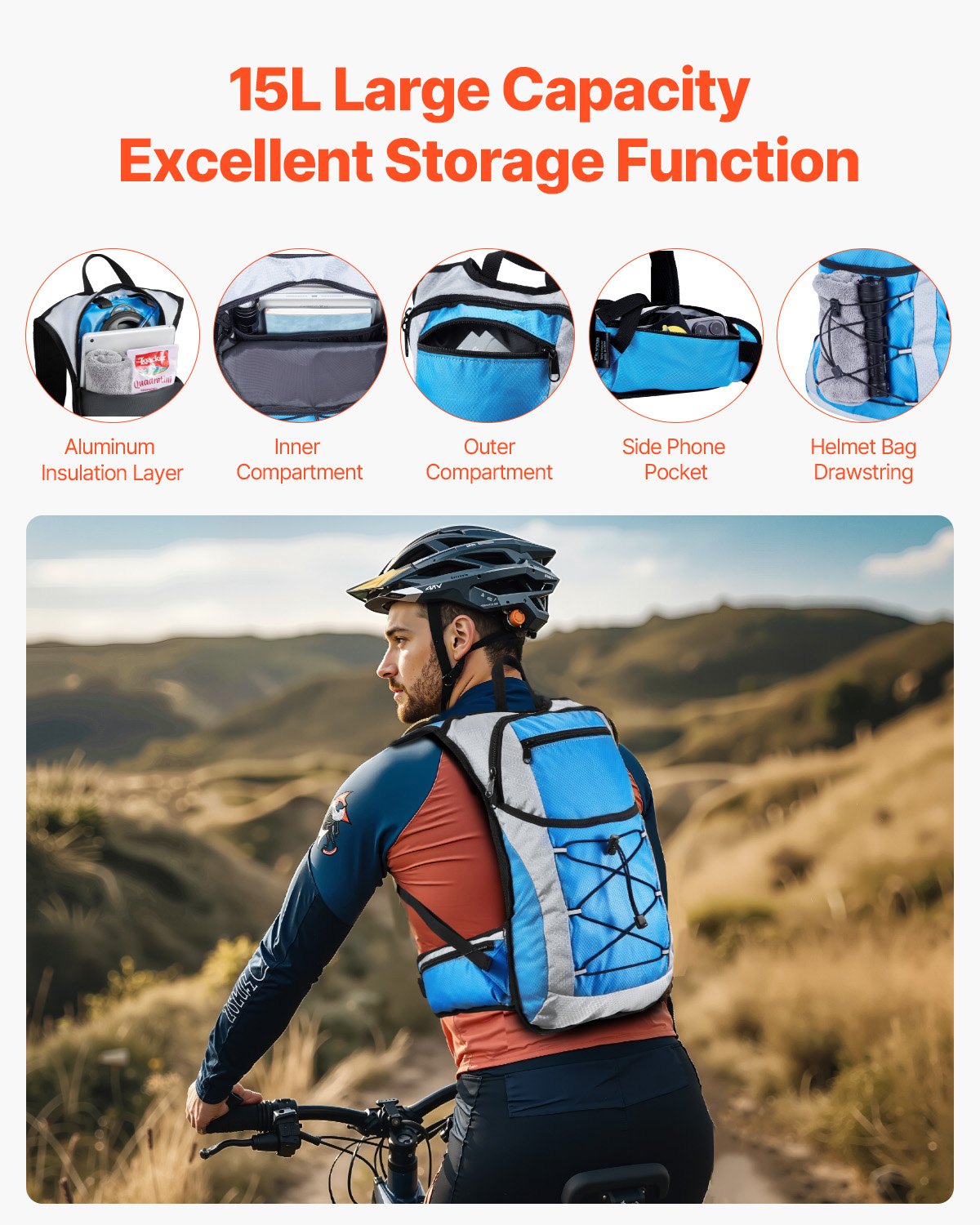 VEVOR Hydration Pack Backpack 3L TPU Water Bladder biking Hiking Running Camping 