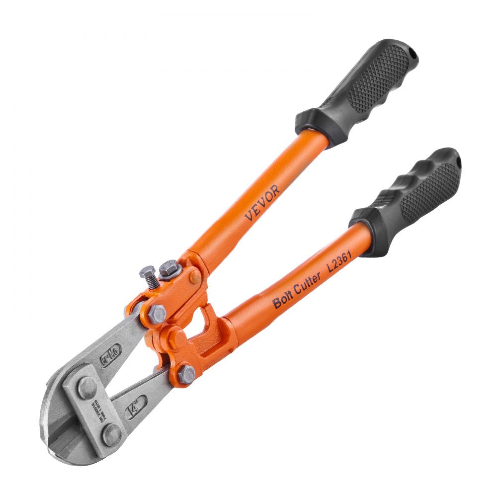 VEVOR Bolt Cutter, 14" Lock Cutter, Bi-Material Handle with Soft Rubber Grip, Chrome Molybdenum Alloy Steel Blade, Heavy Duty Bolt Cutter for Rods, Bolts, Wires, Cables, Rivets, and Chains 