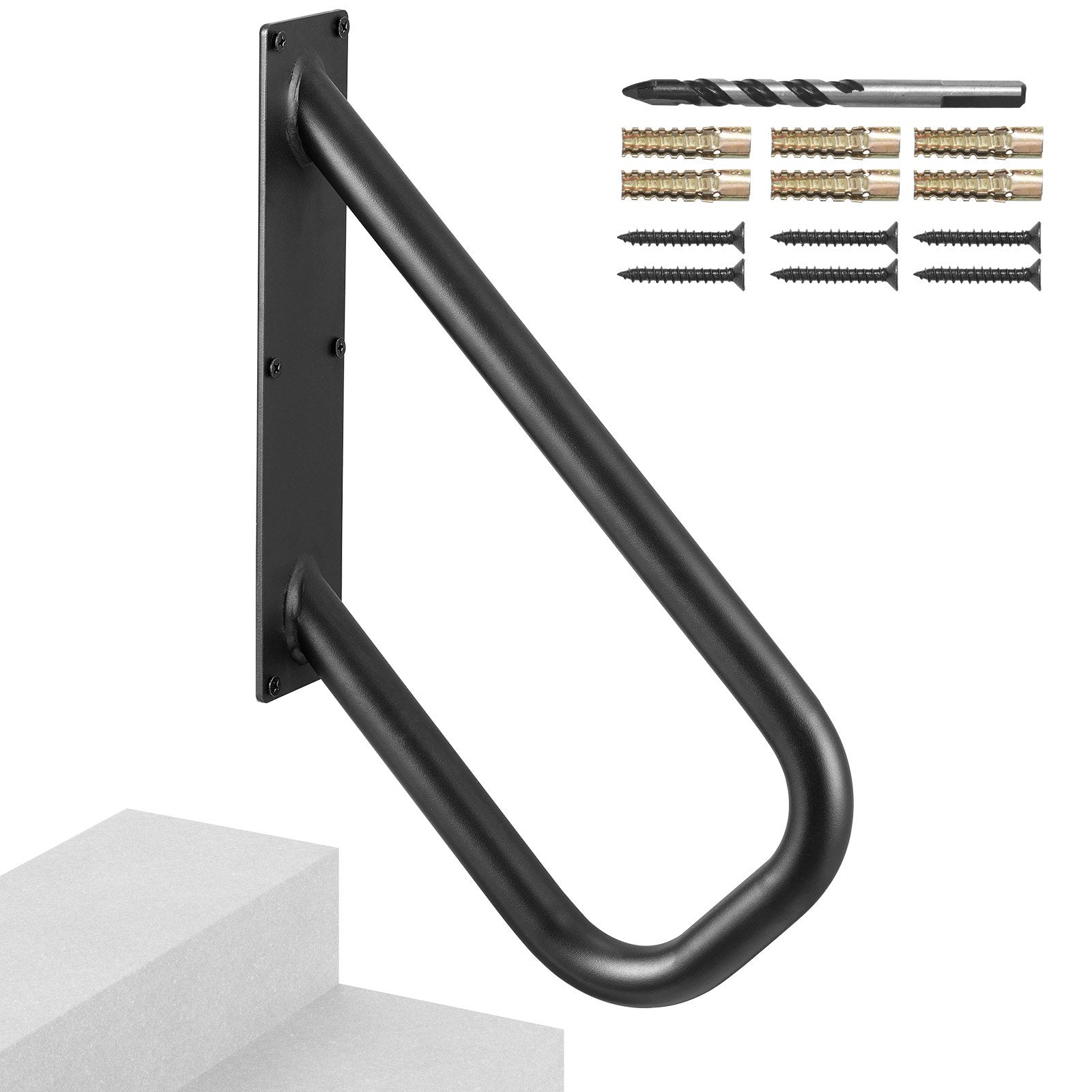 VEVOR Handrails for Outdoor Steps 18.9"Wall Mount Safety Railings for 1-2 Steps 