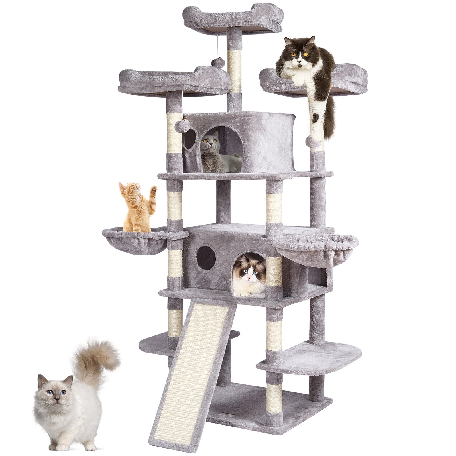 VEVOR Cat Tree 68.5" Cat Tower for Indoor Cats with Cat Condos Scratching Post 