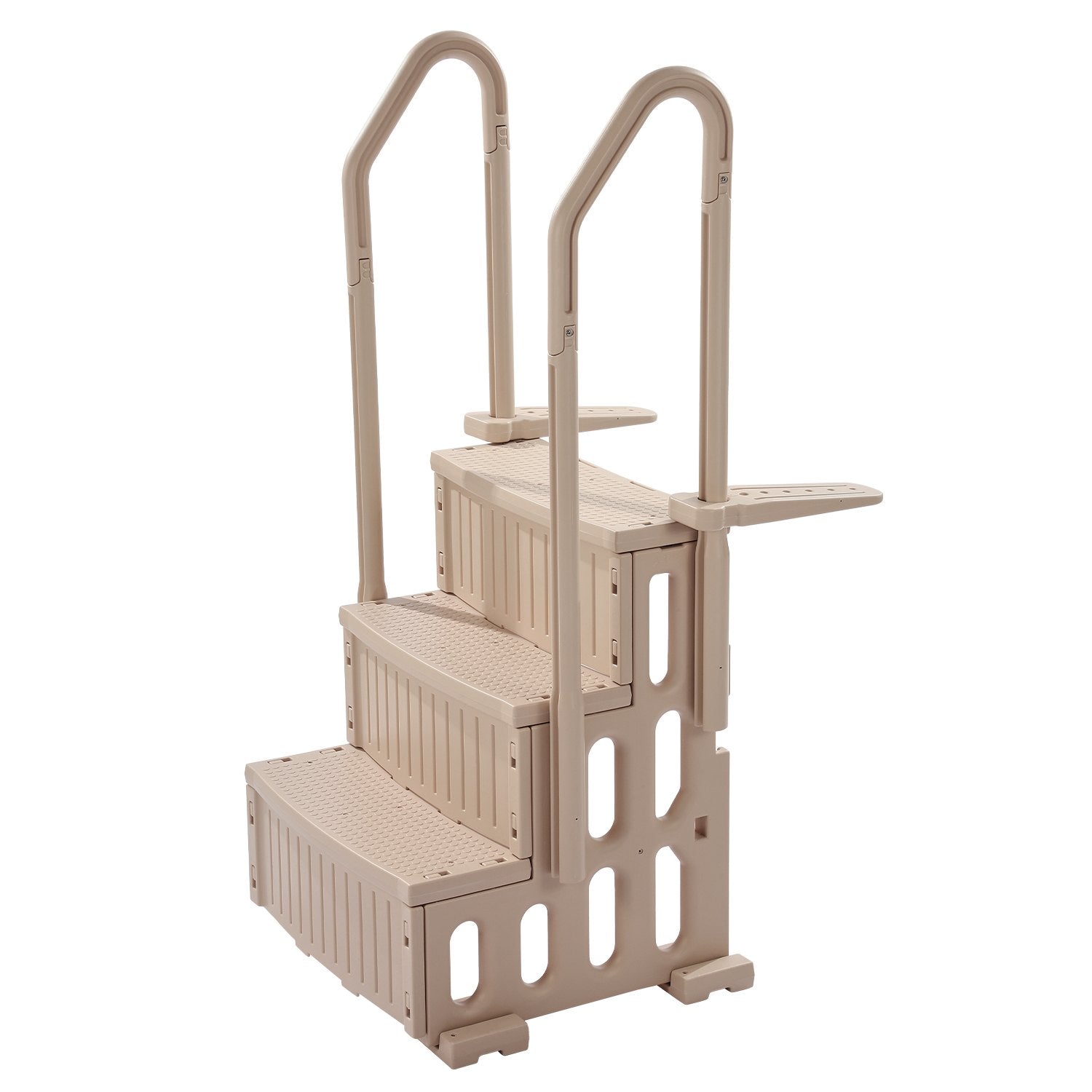 VEVOR 3-Step Taupe Pool Ladder of 2 Handrails Supports 400 lb for 36-48 In Pools 