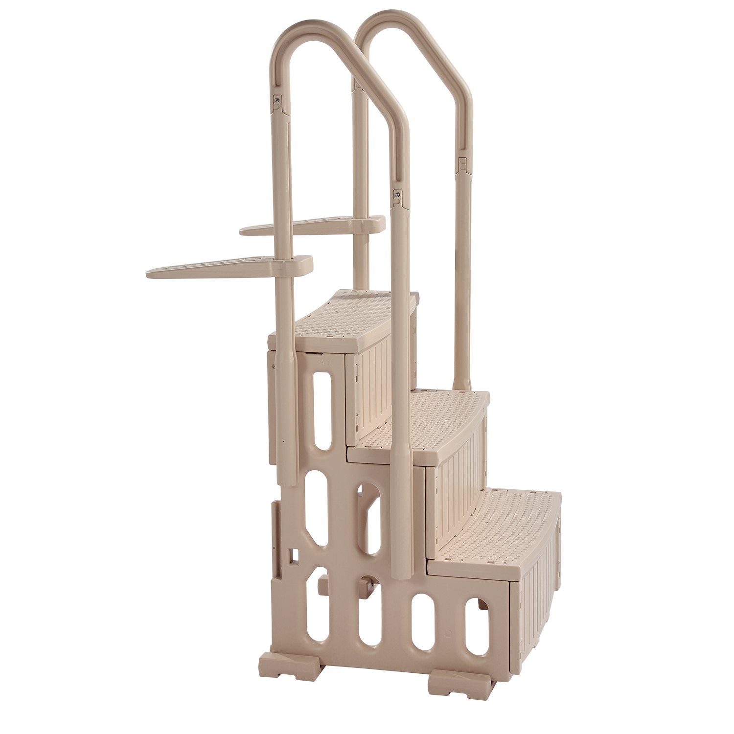 VEVOR 3-Step Taupe Pool Ladder of 2 Handrails Supports 400 lb for 36-48 In Pools 