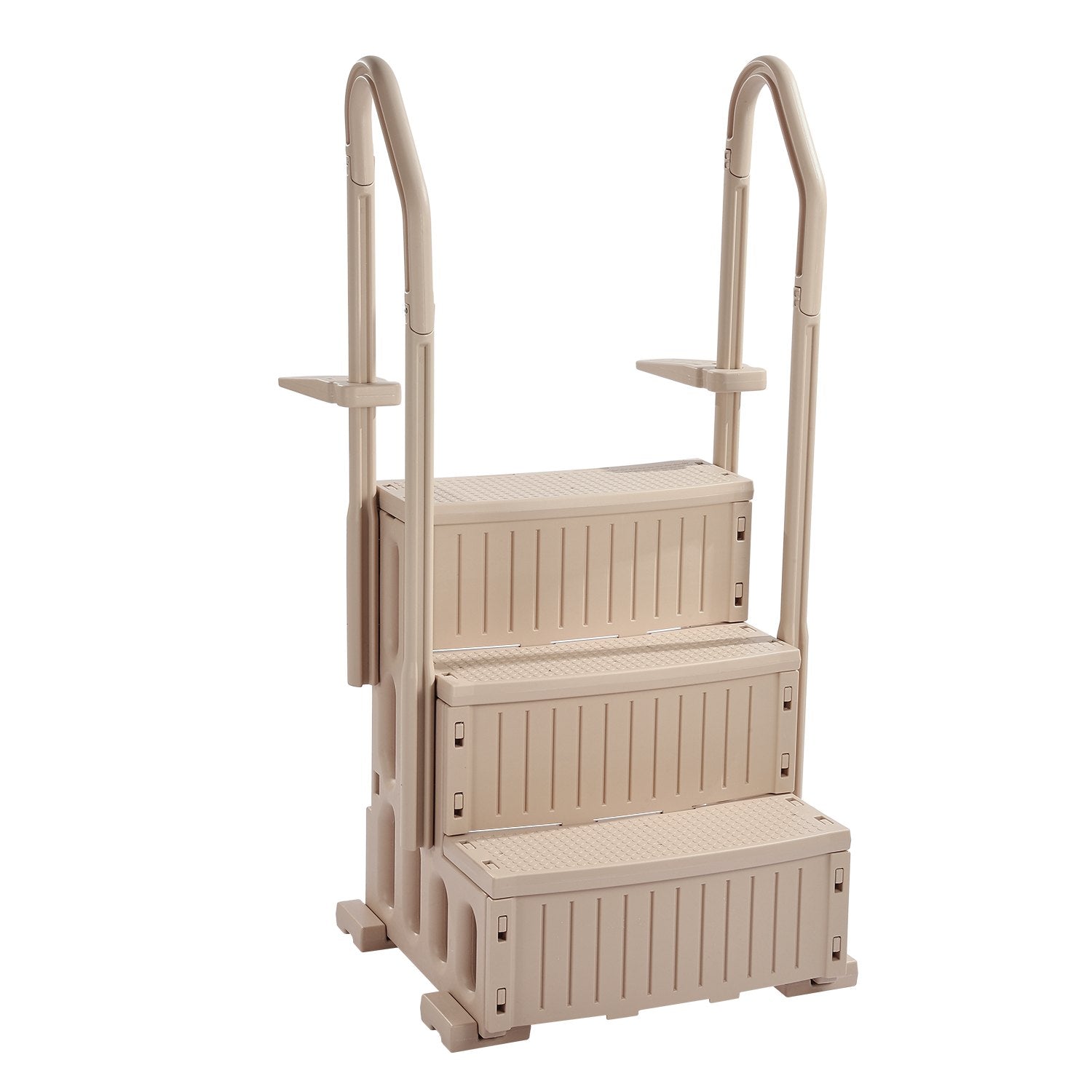 VEVOR 3-Step Taupe Pool Ladder of 2 Handrails Supports 400 lb for 36-48 In Pools 