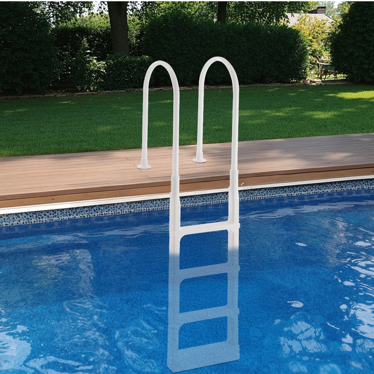 VEVOR Thickened 4-Step Pool Ladder 2 Handrails Loads 300 lb for 48-54 In Pool 