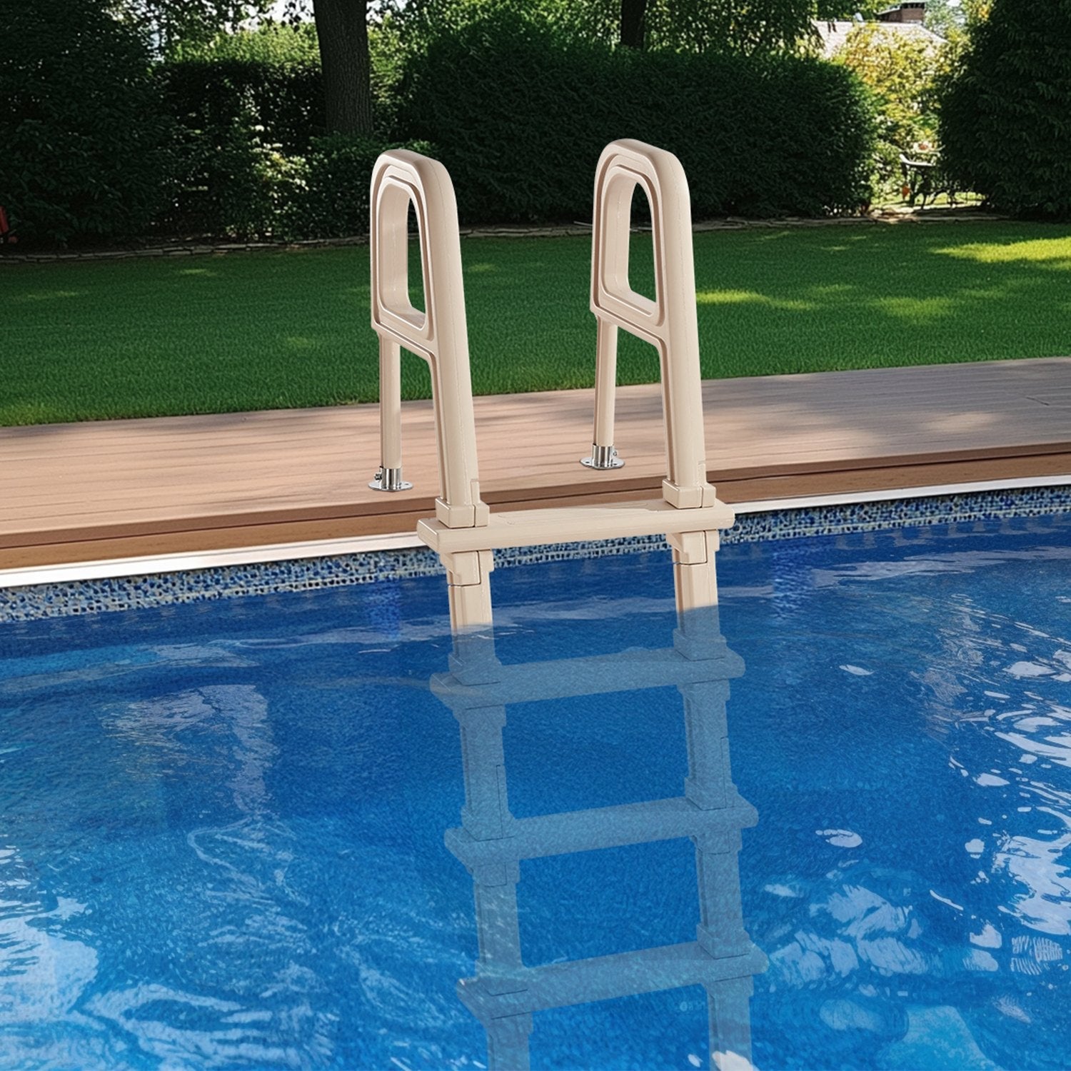 VEVOR 5-Step Inclined Pool Ladder of 2 Handrails Loads 300 lb for 48-54 In Pool 