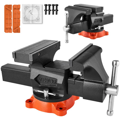 VEVOR 8" Bench Vise Multipurpose Heavy Duty Ductile Iron Swivel Locking Base 