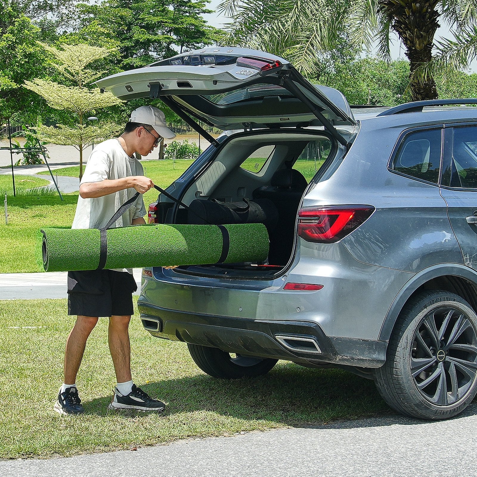 VEVOR 5x4ft Golf Hitting Mat Turf Golf Training Aid Indoor Outdoor Practice 