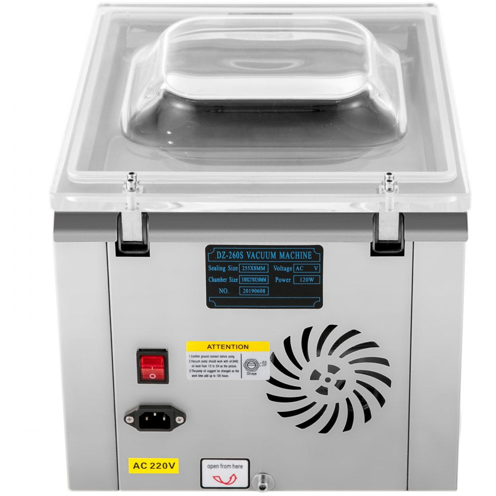 VEVOR Chamber Vacuum Sealer Machine DZ 260S Commercial Kitchen Food Chamber Vacuum Sealer, 110V Packaging Machine Sealer for Food Saver, Home, Commercial Using 