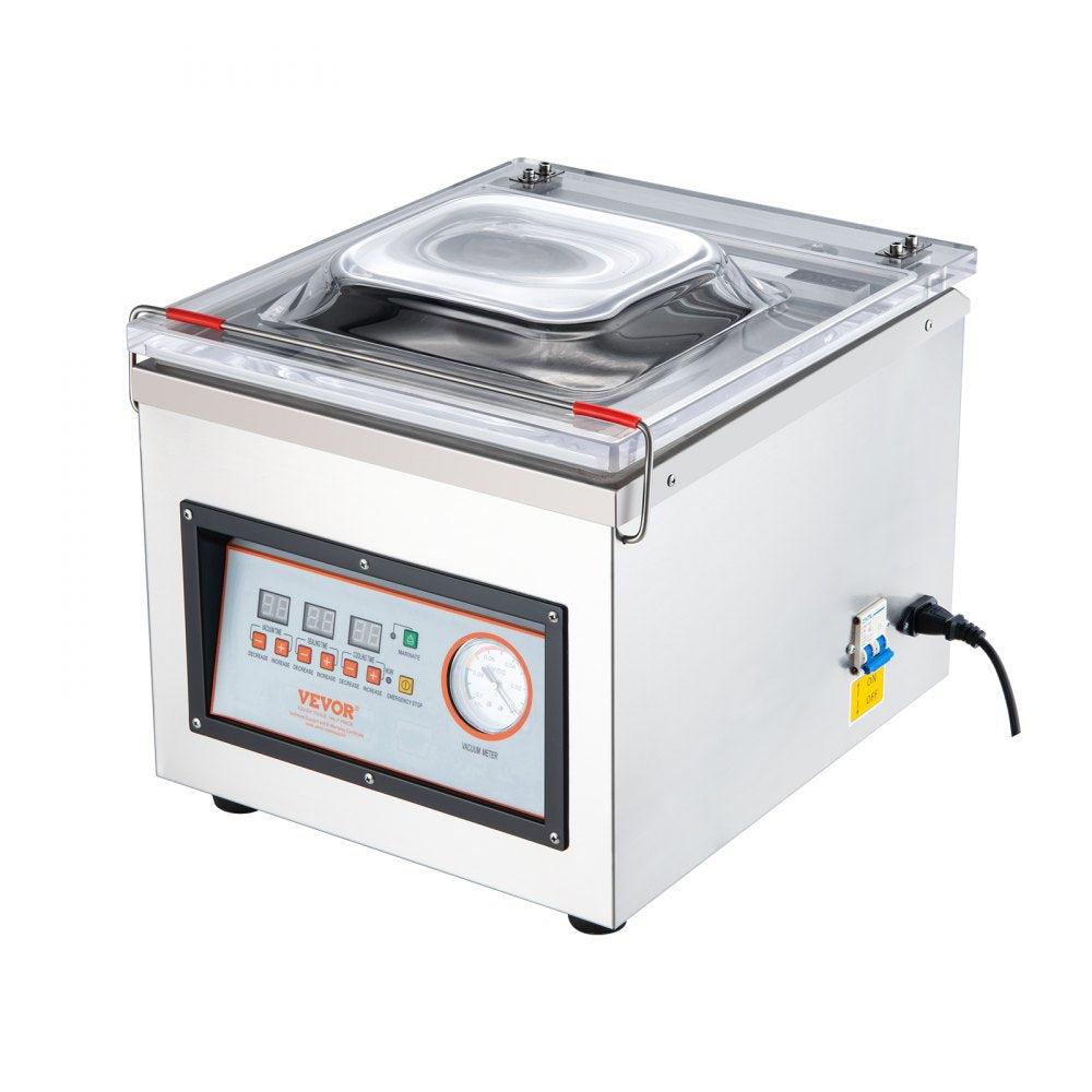 VEVOR Chamber Vacuum Sealer, DZ-260C 6 m3/h Pump Rate, Excellent Sealing Effect with Automatic Control, 320W Professional Foods Packaging Machine Used for Fresh Meats, Fruit, and Sauces 