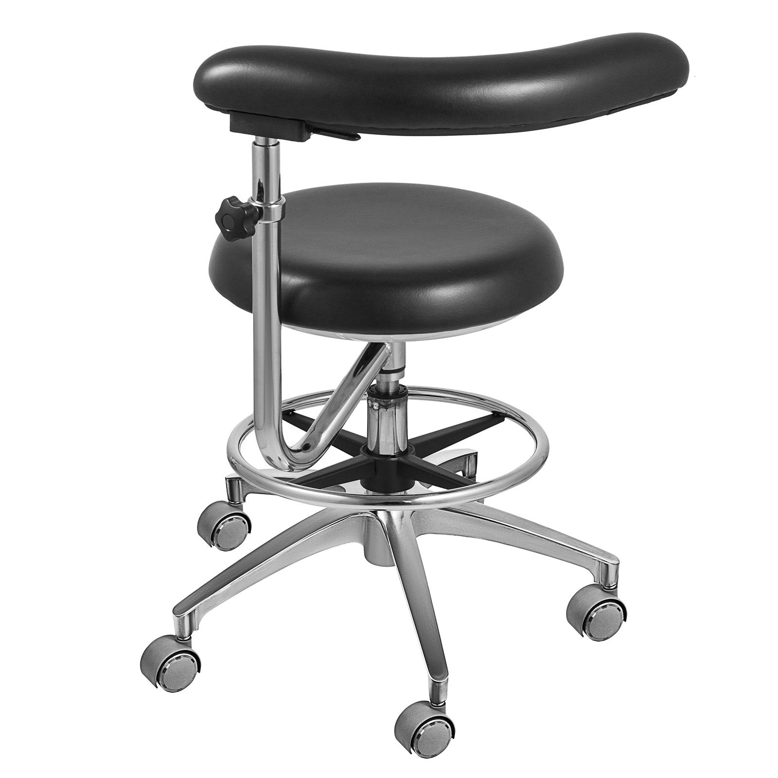 VEVOR Medical Dental Stool Dentist Chair with 360 Degree Rotation Armrest PU Leather Assistant Stool Chair Height Adjustable Doctor Chair 